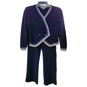 VTG ST JOHN WOMENS SET SANTANA KNIT SWEATER & PANTS SZ 8 CLASSIC READ!